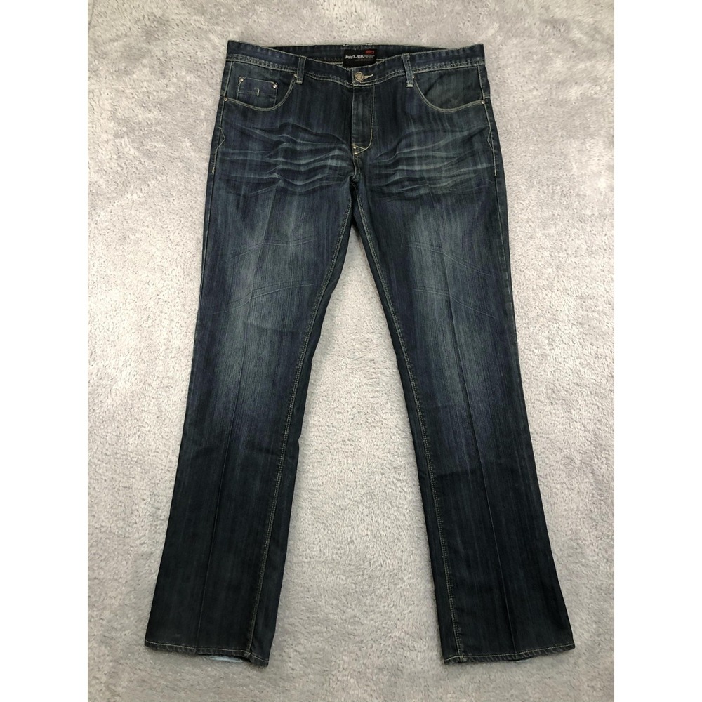 Projek Raw Jeans Mens 42x35 (Tag 40) Blue Straight Distressed